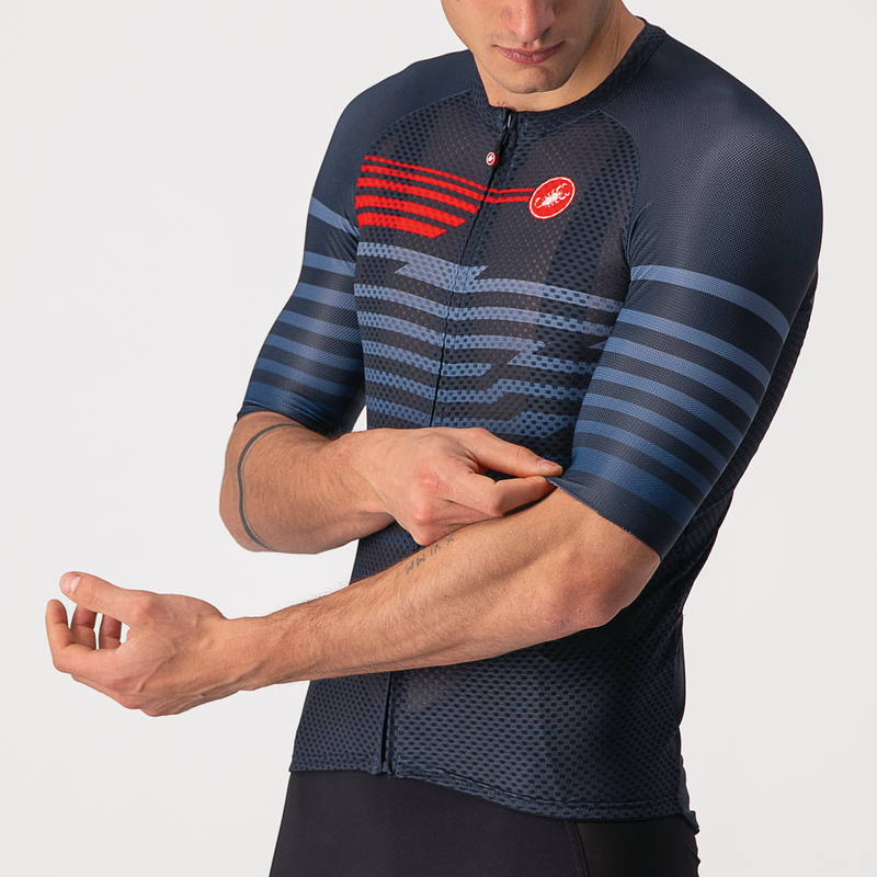 Castelli Jersey Climbers 3.0 SL Savile Blue/Red