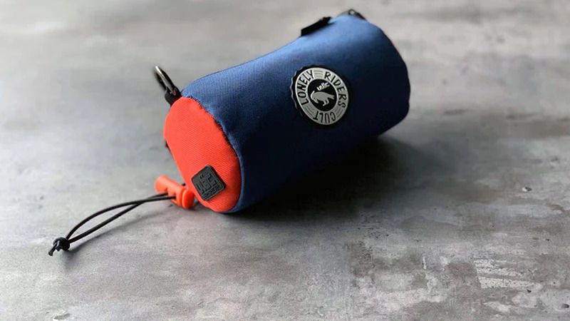 ULAC Handlebar Roll Bag 1.1L with Carabiner Navy Orange