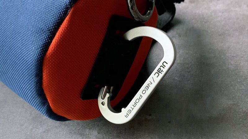 ULAC Handlebar Roll Bag 1.1L with Carabiner Navy Orange