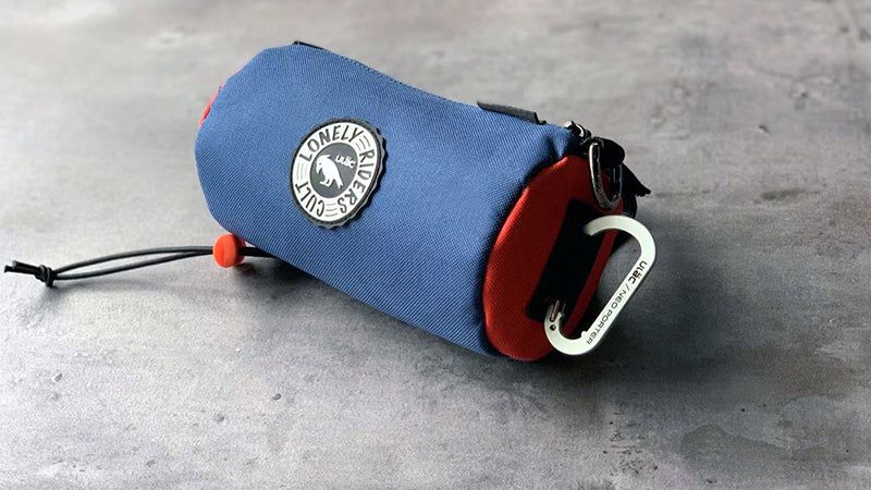 ULAC Handlebar Roll Bag 1.1L with Carabiner Navy Orange