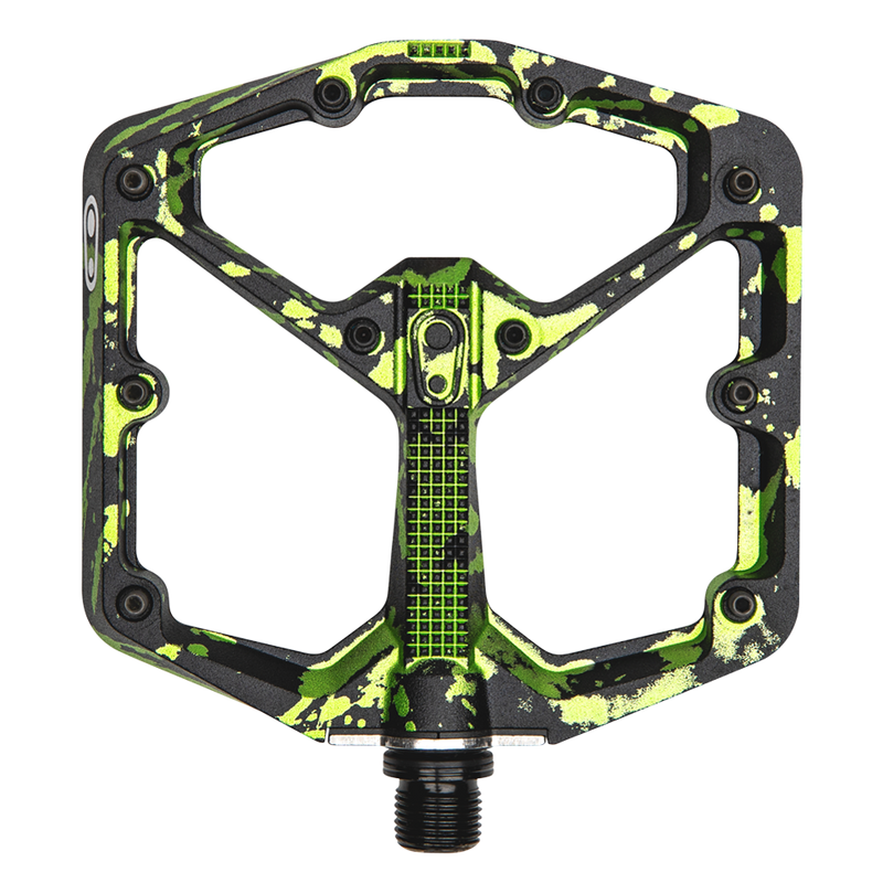 Crankbrothers Pedal Stamp 7 Large Splatter Paint Lime Green