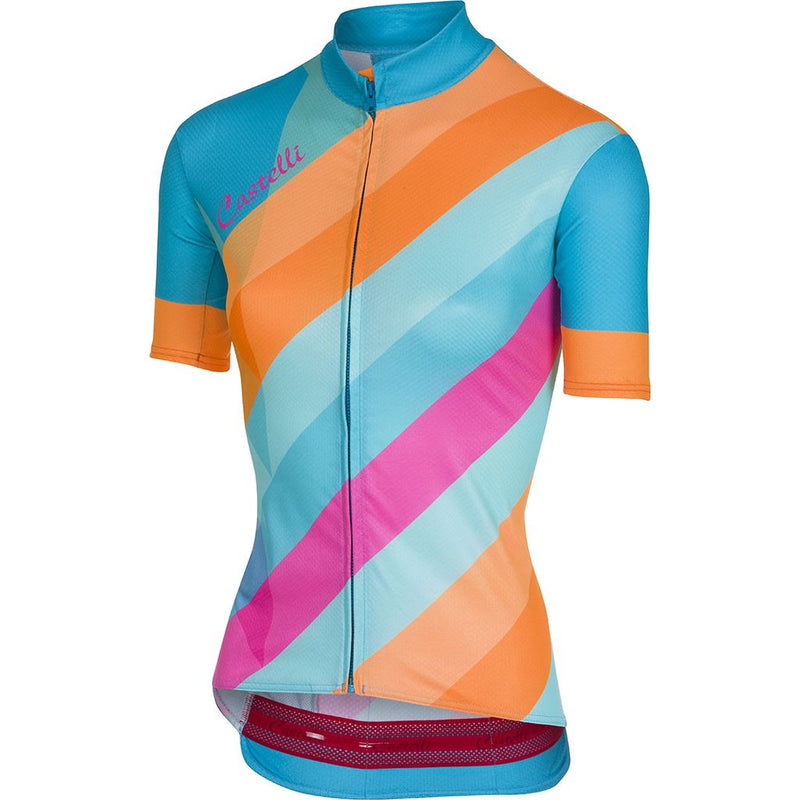 Castelli jersey Prisma FZ Womens Multicolour Sky Blue