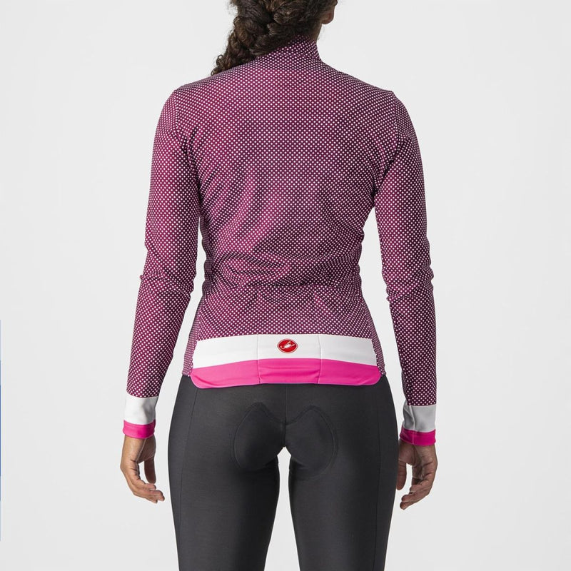 Castelli Women's Jersey Volare Long Sleeve Cyclamen/White-Pink Fluro