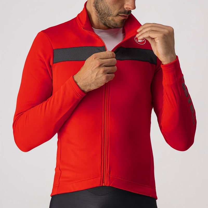 Castelli Men's Jersey Puro 3 FZ Red/Black Reflex