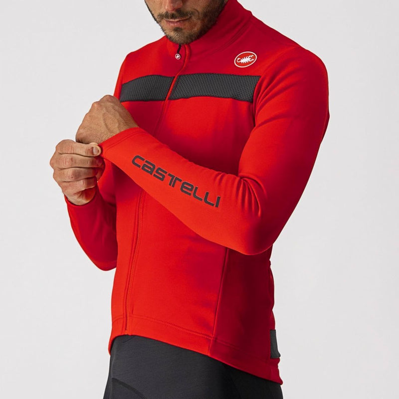 Castelli Men's Jersey Puro 3 FZ Red/Black Reflex